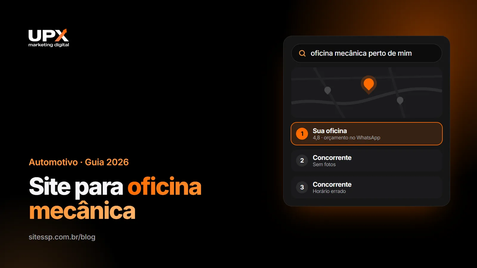 Site para oficina mecânica em São Paulo: serviços, orçamento e Google Maps